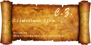 Czimbalmos Zita névjegykártya